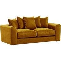 Brooklyn Plush Velvet Fibre Fabric 3 Seater Sofa Scatter Back
