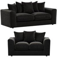 Brooklyn Plush Velvet Fibre Fabric Sofa Set 3 and 2 Seater sofa