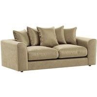 Brooklyn Plush Velvet Fibre Fabric 3 Seater Sofa Scatter Back