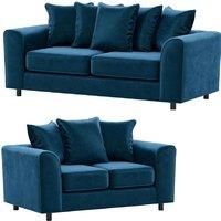 Brooklyn Plush Velvet Foam Fabric Sofa Set 3 and 2 Seater sofa