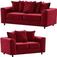 Brooklyn Plush Velvet Foam Fabric Sofa Set 3 and 2 Seater sofa
