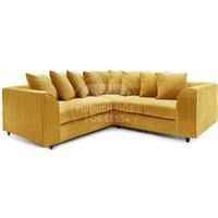 Ferguson 5 Seater Fabric Corner Sofa L Shaped Jumbo Cord - Scatter Back
