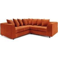 Ferguson 5 Seater Fabric Corner Sofa L Shaped Jumbo Cord - Scatter Back