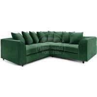 Ferguson 5 Seater Fabric Corner Sofa L Shaped Jumbo Cord - Scatter Back