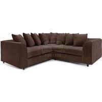 Ferguson 5 Seater Fabric Corner Sofa L Shaped Jumbo Cord - Scatter Back
