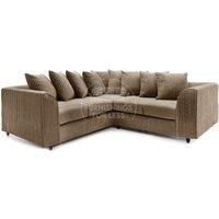 Ferguson 5 Seater Fabric Corner Sofa L Shaped Jumbo Cord - Scatter Back