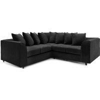 Ferguson 5 Seater Fabric Corner Sofa L Shaped Jumbo Cord - Scatter Back