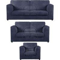 Luxor Jumbo Cord 3 + 2 + 1 Fabric 3 Piece Sofa Suite - Fullback