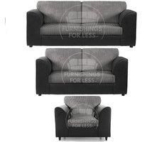 Luxor Jumbo Cord 3 + 2 + 1 Fabric 3 Piece Sofa Suite - Fullback