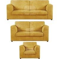 Luxor Jumbo Cord 3 + 2 + 1 Fabric 3 Piece Sofa Suite - Fullback