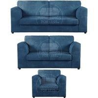 Luxor Jumbo Cord 3 + 2 + 1 Fabric 3 Piece Sofa Suite - Fullback