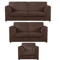 Luxor Jumbo Cord 3 + 2 + 1 Fabric 3 Piece Sofa Suite - Fullback