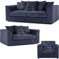 Luxor Jumbo Cord 3 + 2 + 1 Fabric 3 Piece Sofa Suite - Scatter Back