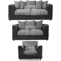 Luxor Jumbo Cord 3 + 2 + 1 Fabric 3 Piece Sofa Suite - Scatter Back