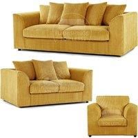Luxor Jumbo Cord 3 + 2 + 1 Fabric 3 Piece Sofa Suite - Scatter Back