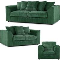 Luxor Jumbo Cord 3 + 2 + 1 Fabric 3 Piece Sofa Suite - Scatter Back