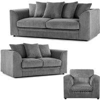Luxor Jumbo Cord 3 + 2 + 1 Fabric 3 Piece Sofa Suite - Scatter Back