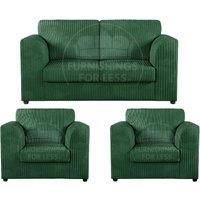 Luxor Jumbo Cord 2 + 1 + 1 Fabric 3 Piece Sofa Suite - Fullback