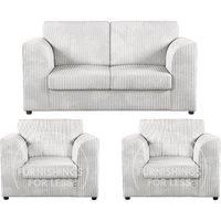 Luxor Jumbo Cord 2 + 1 + 1 Fabric 3 Piece Sofa Suite - Fullback
