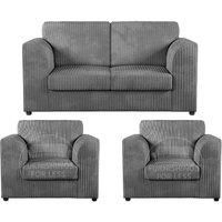 Luxor Jumbo Cord 2 + 1 + 1 Fabric 3 Piece Sofa Suite - Fullback