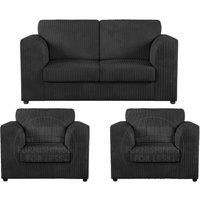Luxor Jumbo Cord 2 + 1 + 1 Fabric 3 Piece Sofa Suite - Fullback