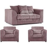 Luxor Jumbo Cord 2 + 1 + 1 Fabric 3 Piece Sofa Suite - Scatter Back