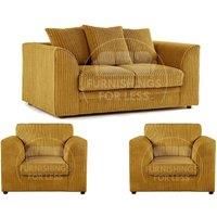 Luxor Jumbo Cord 2 + 1 + 1 Fabric 3 Piece Sofa Suite - Scatter Back