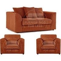 Luxor Jumbo Cord 2 + 1 + 1 Fabric 3 Piece Sofa Suite - Scatter Back