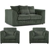 Luxor Jumbo Cord 2 + 1 + 1 Fabric 3 Piece Sofa Suite - Scatter Back