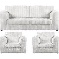 Luxor Jumbo Cord 3 + 1 + 1 Fabric 3 Piece Sofa Suite - Fullback