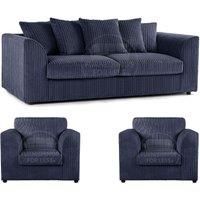 Luxor Jumbo Cord 3 + 1 + 1 Fabric 3 Piece Sofa Suite - Scatter Back