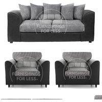 Luxor Jumbo Cord 3 + 1 + 1 Fabric 3 Piece Sofa Suite - Scatter Back