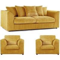 Luxor Jumbo Cord 3 + 1 + 1 Fabric 3 Piece Sofa Suite - Scatter Back