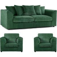 Luxor Jumbo Cord 3 + 1 + 1 Fabric 3 Piece Sofa Suite - Scatter Back