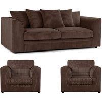 Luxor Jumbo Cord 3 + 1 + 1 Fabric 3 Piece Sofa Suite - Scatter Back
