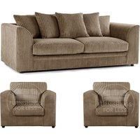 Luxor Jumbo Cord 3 + 1 + 1 Fabric 3 Piece Sofa Suite - Scatter Back