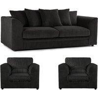 Luxor Jumbo Cord 3 + 1 + 1 Fabric 3 Piece Sofa Suite - Scatter Back