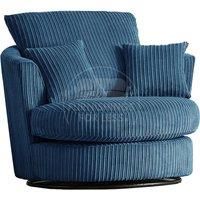 Luxor Jumbo Cord Fabric Single Seater 360 Degree Swivel Chair Sofa Accessory