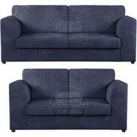 Luxor Jumbo Cord 3 + 2 Fabric Sofa Suite - Fullback