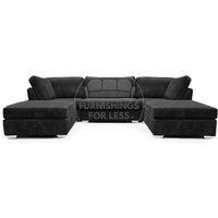 Bishop U Shaped Soft Fabric Jumbo Cord Detachable 5 Seater Large Sofa