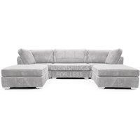 Bishop U Shaped Soft Fabric Jumbo Cord Detachable 5 Seater Large Sofa