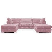 Bishop U Shaped Soft Fabric Jumbo Cord Detachable 5 Seater Large Sofa