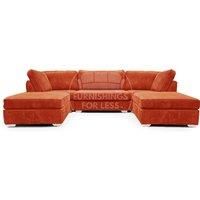 Bishop U Shaped Soft Fabric Jumbo Cord Detachable 5 Seater Large Sofa