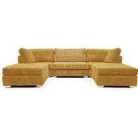 Bishop U Shaped Soft Fabric Jumbo Cord Detachable 5 Seater Large Sofa