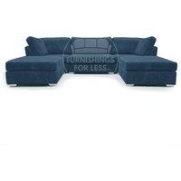 Bishop U Shaped Soft Fabric Jumbo Cord Detachable 5 Seater Large Sofa