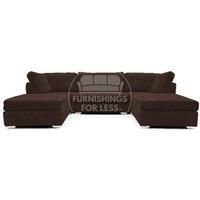 Bishop U Shaped Soft Fabric Jumbo Cord Detachable 5 Seater Large Sofa