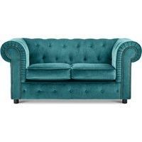Ashbourne Chesterfield Large Velvet Fabric 2 Seater Sofa Studded Design