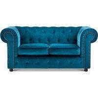 Ashbourne Chesterfield Large Velvet Fabric 2 Seater Sofa Studded Design