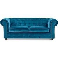 Ashbourne Chesterfield Large Velvet Fabric 3 Seater Sofa Studded Design