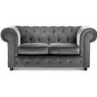 Ashbourne Chesterfield Large Velvet Fabric 2 Seater Sofa Studded Design